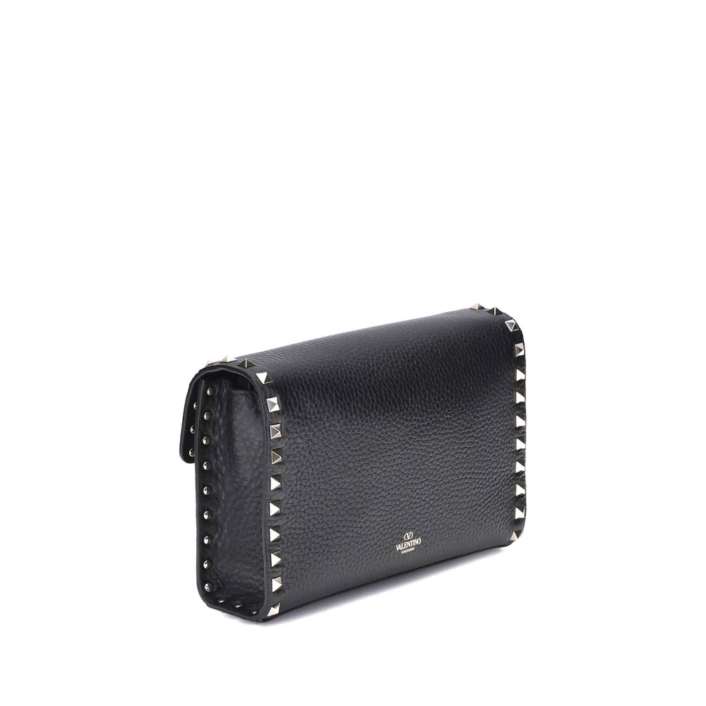 Valentino Garavani Schwarze Kalbshaut Bos Taurus Schultertasche